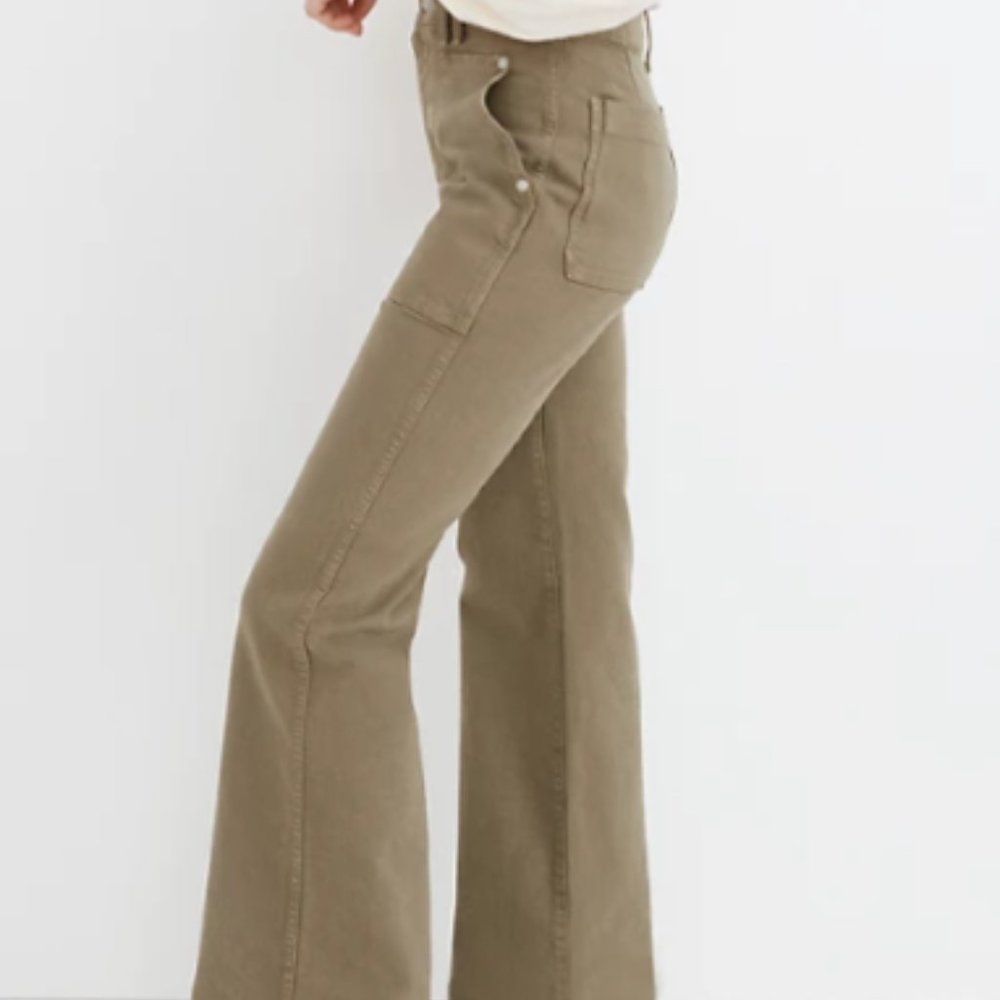 11" High-Rise Flare Jeans: Garment-Dyed Workwear Edition